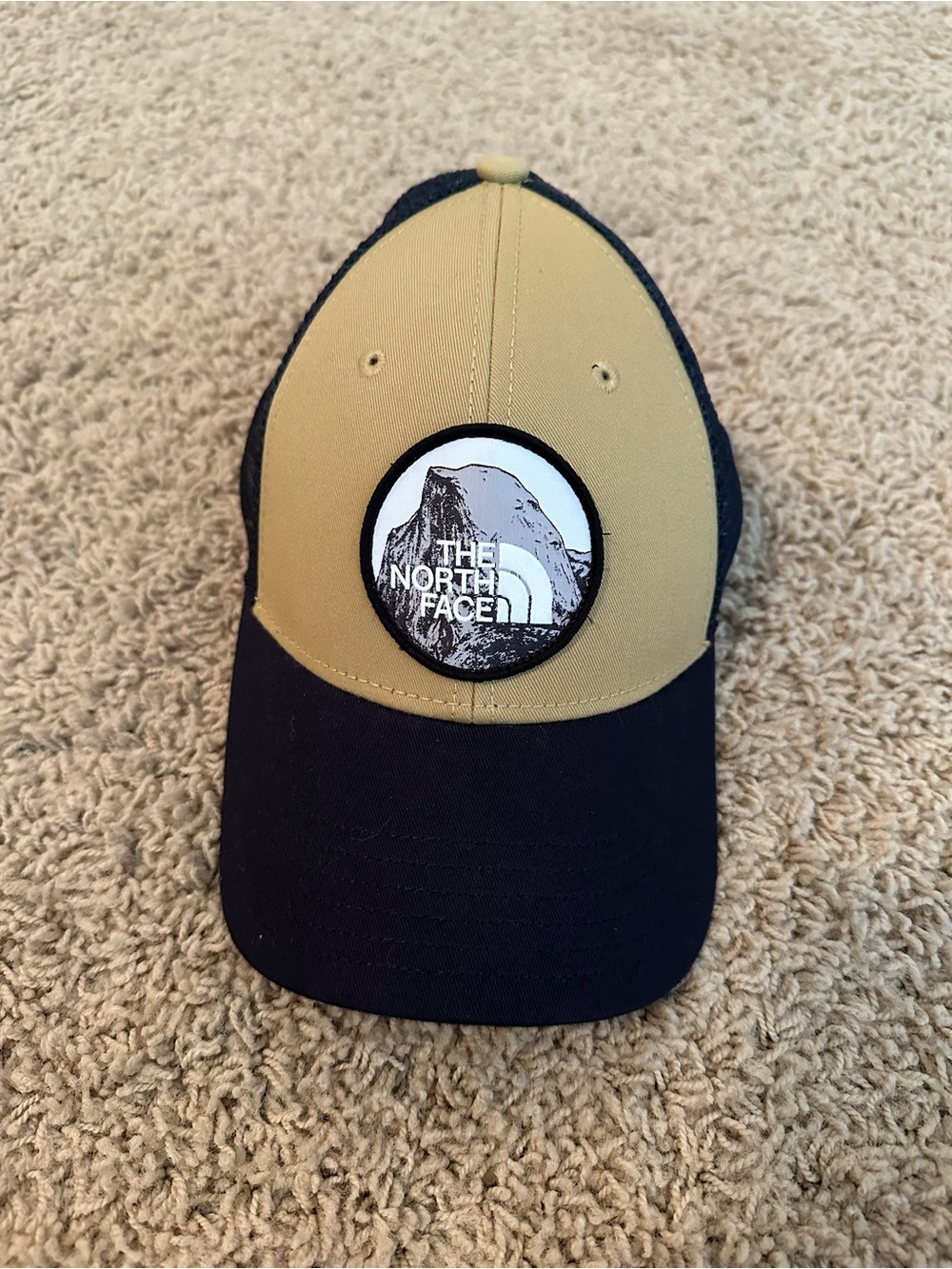 The North Face Two-Tone Tan and Black Patch Cap